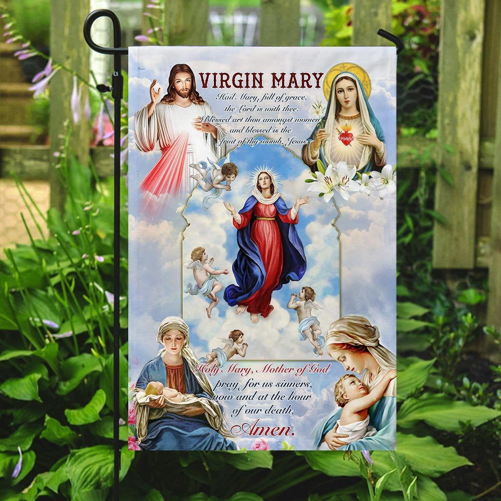 Christian Garden Flags, Virgin Mary, Mother Of God Flag, Christian House Flags, Christian Cross Flag, Faith Flag