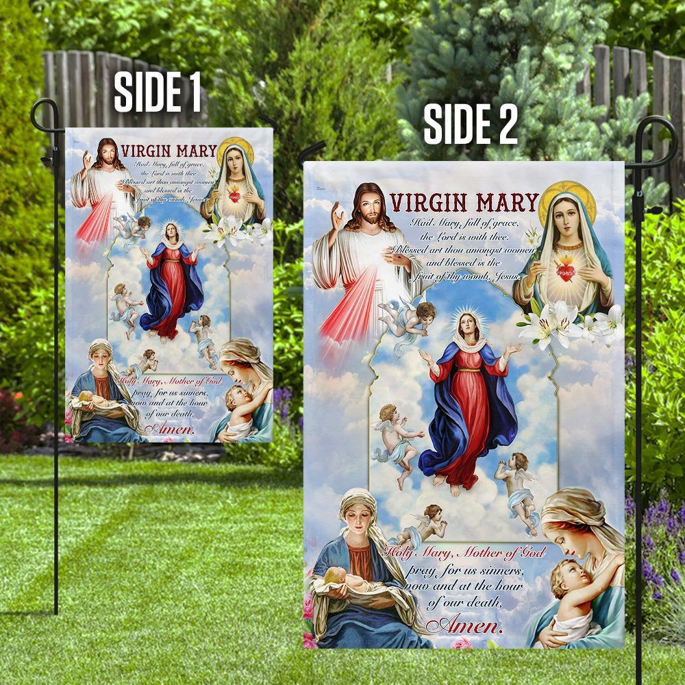 Christian Garden Flags, Virgin Mary, Mother Of God Flag, Christian House Flags, Christian Cross Flag, Faith Flag