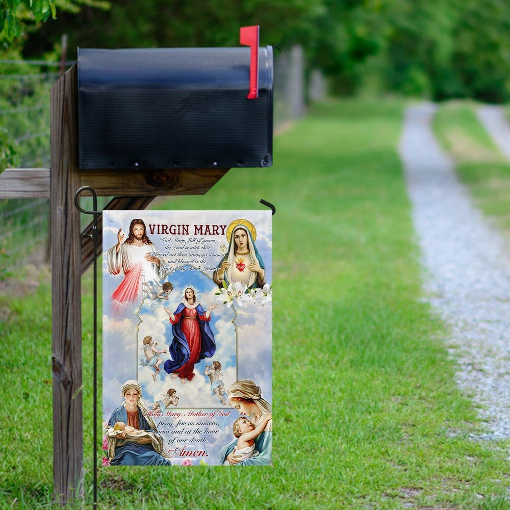Christian Garden Flags, Virgin Mary, Mother Of God Flag, Christian House Flags, Christian Cross Flag, Faith Flag