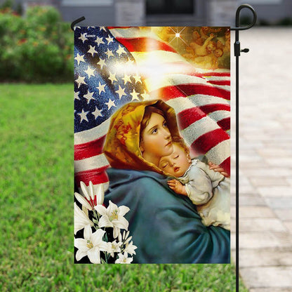 Christian Garden Flags, Virgin Mary and Jesus Flag, Christian House Flags, Christian Cross Flag, Faith Flag