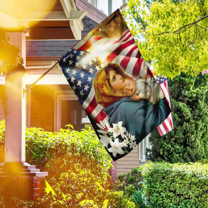 Christian Garden Flags, Virgin Mary and Jesus Flag, Christian House Flags, Christian Cross Flag, Faith Flag