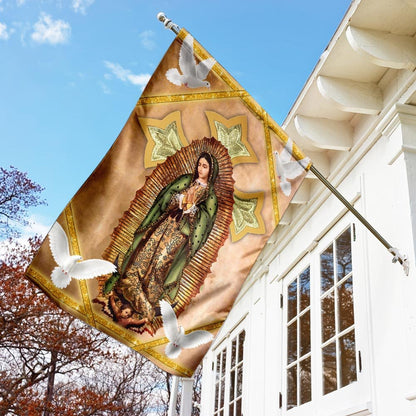 Christian Garden Flags, Virgin of Guadalupe Flag, Christian House Flags, Christian Cross Flag, Faith Flag