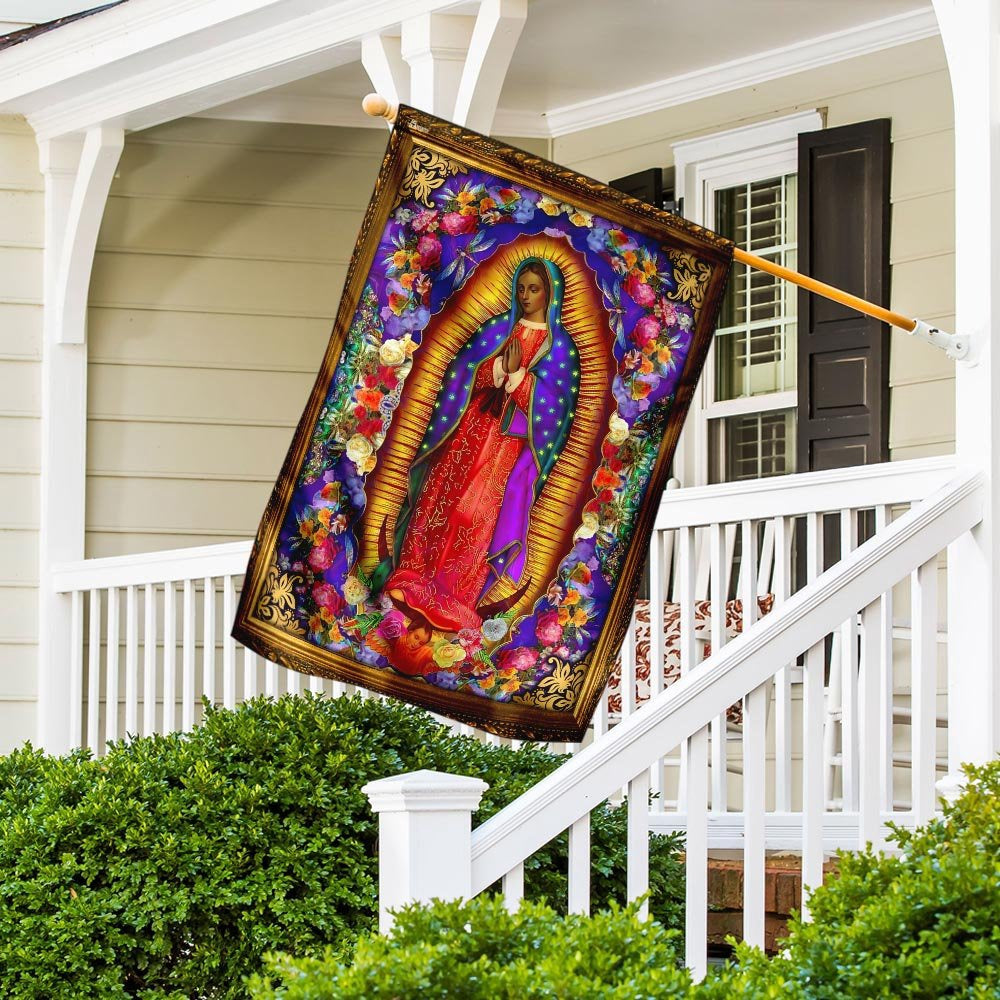 Christian Garden Flags, Virgin of Guadalupe Flag, Christian House Flags, Christian Cross Flag, Faith Flag