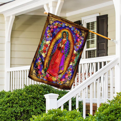 Christian Garden Flags, Virgin of Guadalupe Flag, Christian House Flags, Christian Cross Flag, Faith Flag