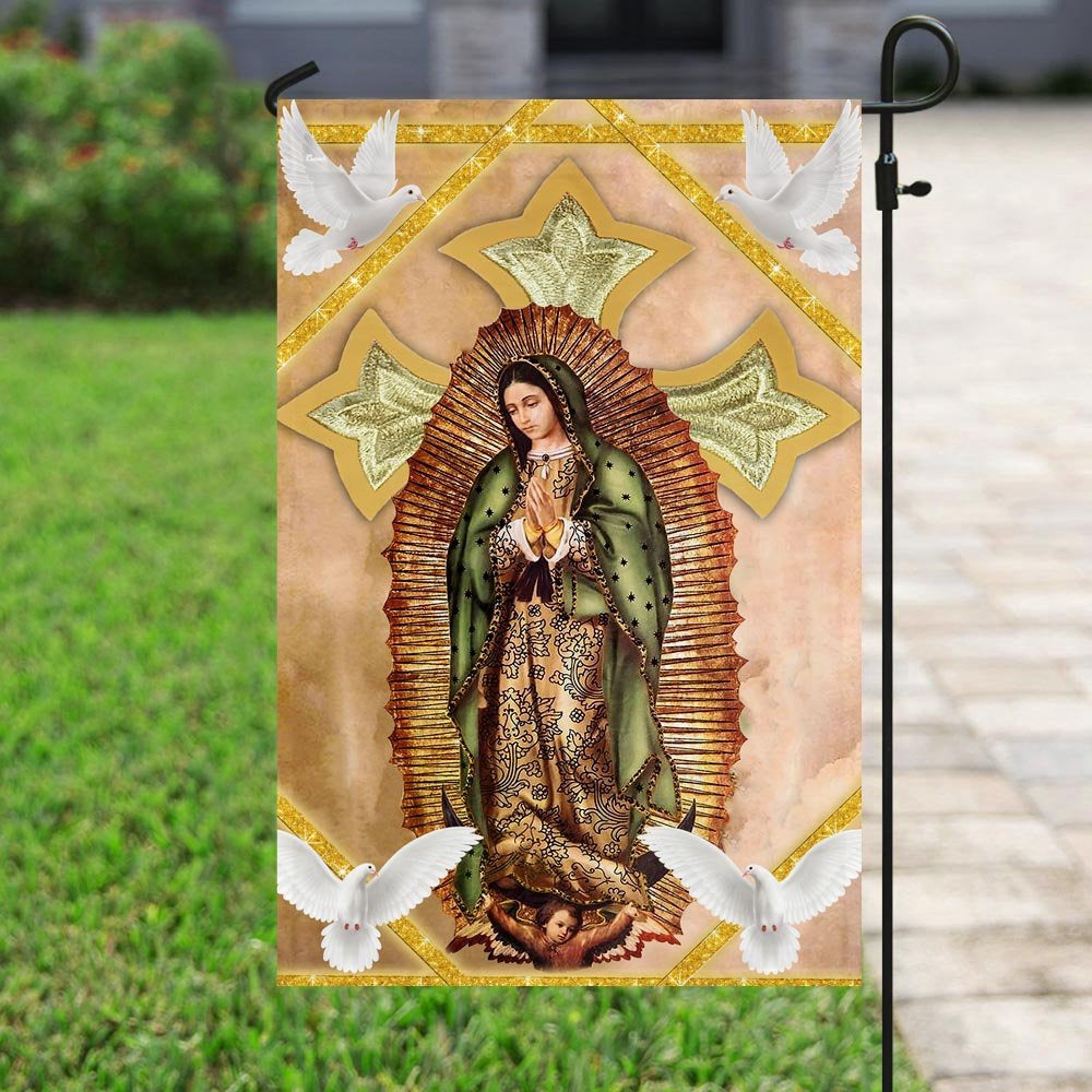 Christian Garden Flags, Virgin of Guadalupe Flag, Christian House Flags, Christian Cross Flag, Faith Flag