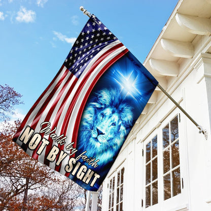 Christian Garden Flags, Walk By Faith Not By Sight Flag, Christian House Flags, Christian Cross Flag, Faith Flag