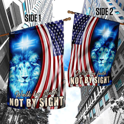 Christian Garden Flags, Walk By Faith Not By Sight Flag, Christian House Flags, Christian Cross Flag, Faith Flag