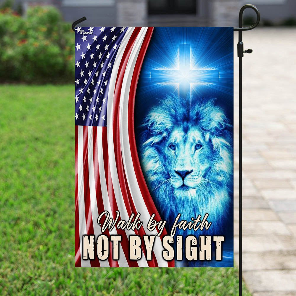 Christian Garden Flags, Walk By Faith Not By Sight Flag, Christian House Flags, Christian Cross Flag, Faith Flag