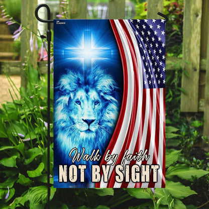 Christian Garden Flags, Walk By Faith Not By Sight Flag, Christian House Flags, Christian Cross Flag, Faith Flag