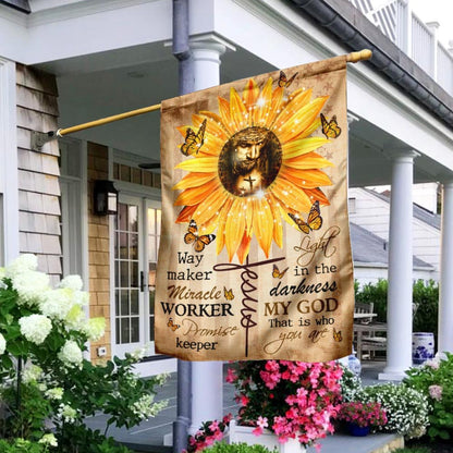 Christian Garden Flags, Way Maker Miracle Worker God Sunflower Flag, Christian House Flags, Christian Cross Flag, Faith Flag