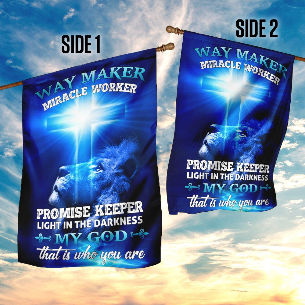 Christian Garden Flags, Way Maker Miracle Worker Jesus Christ Flag, Christian House Flags, Christian Cross Flag, Faith Flag