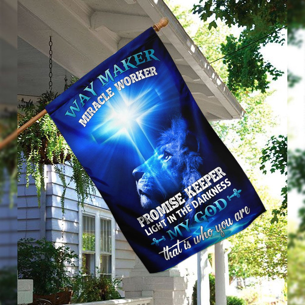 Christian Garden Flags, Way Maker Miracle Worker Jesus Christ Flag, Christian House Flags, Christian Cross Flag, Faith Flag