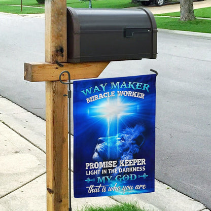 Christian Garden Flags, Way Maker Miracle Worker Jesus Christ Flag, Christian House Flags, Christian Cross Flag, Faith Flag