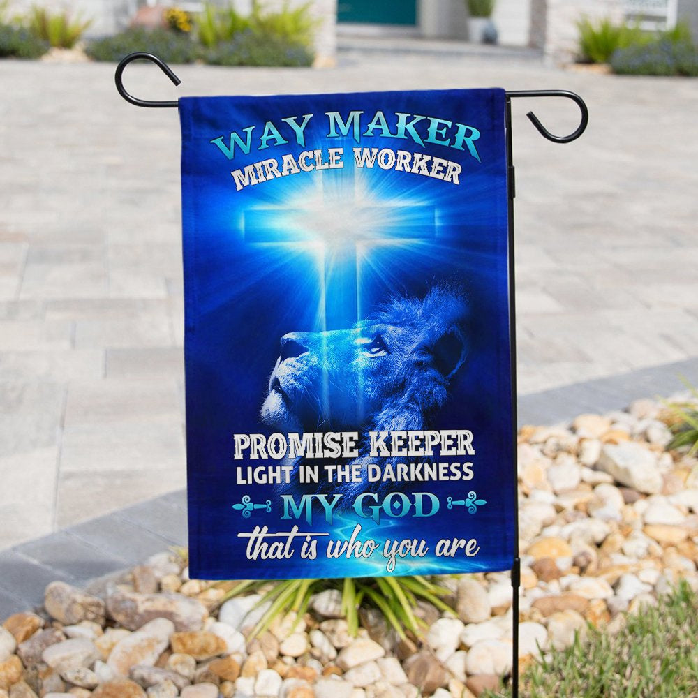 Christian Garden Flags, Way Maker Miracle Worker Jesus Christ Flag, Christian House Flags, Christian Cross Flag, Faith Flag
