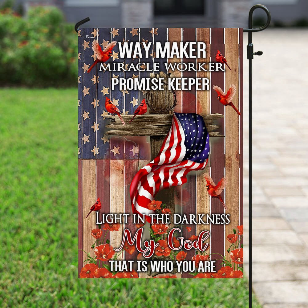 Christian Garden Flags, Way Maker, Miracle Worker, My God Flag, Christian House Flags, Christian Cross Flag, Faith Flag