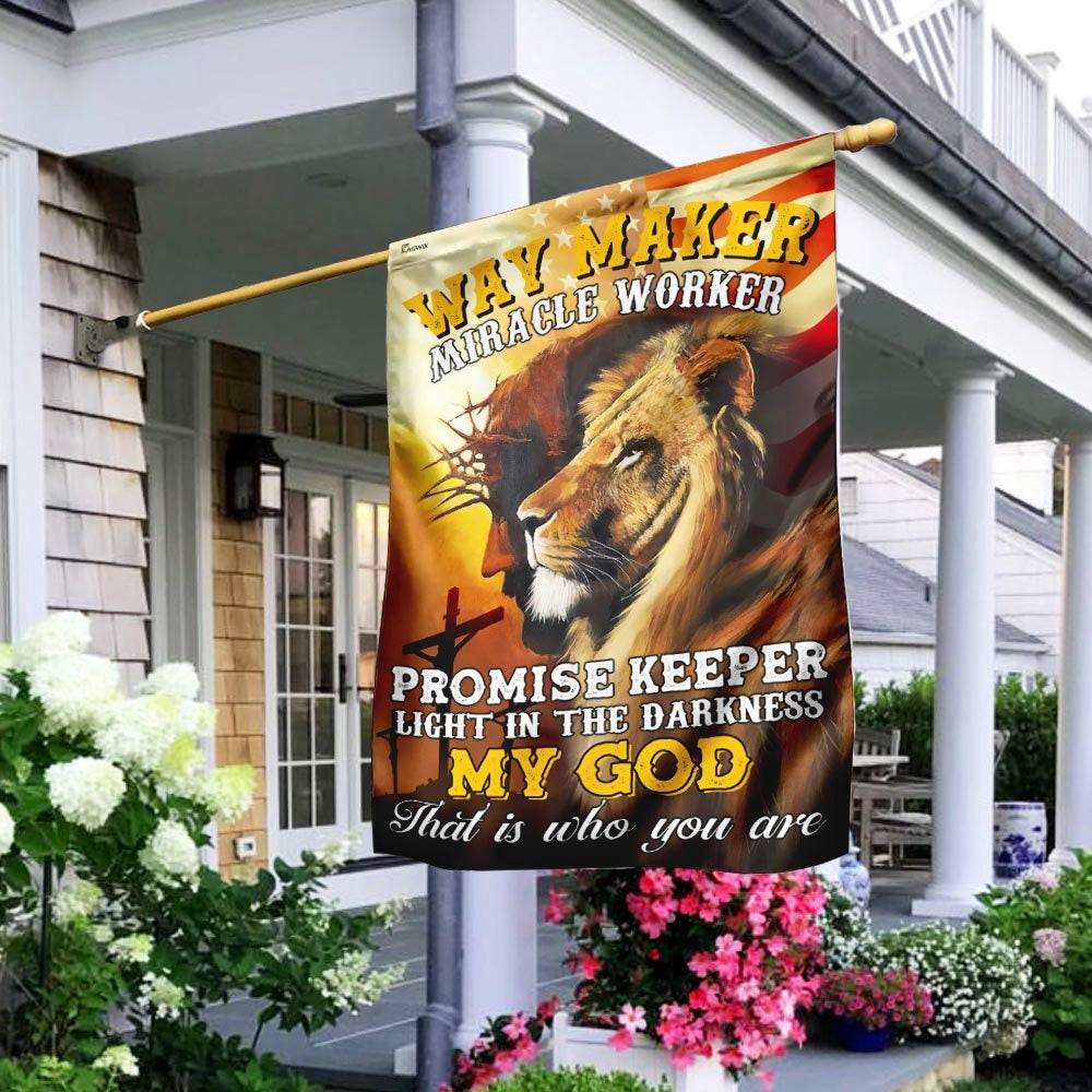 Christian Garden Flags, Way Maker Miracle Worker My God Flag, Christian House Flags, Christian Cross Flag, Faith Flag