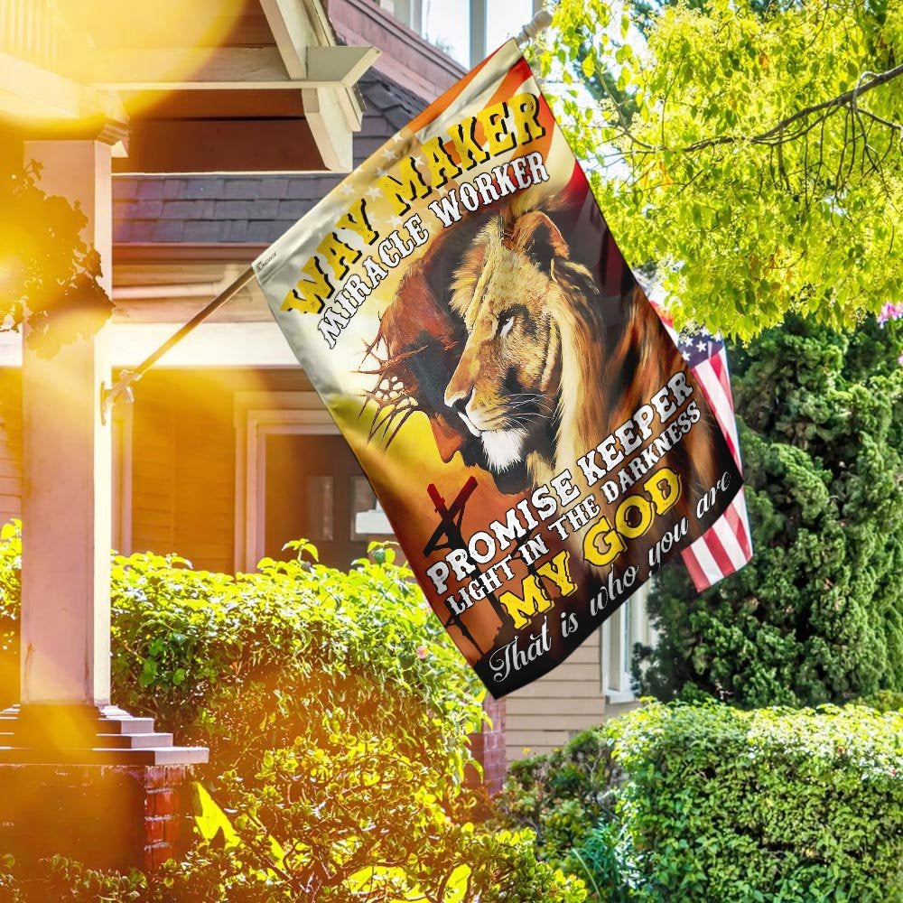 Christian Garden Flags, Way Maker Miracle Worker My God Flag, Christian House Flags, Christian Cross Flag, Faith Flag