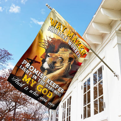 Christian Garden Flags, Way Maker Miracle Worker My God Flag, Christian House Flags, Christian Cross Flag, Faith Flag