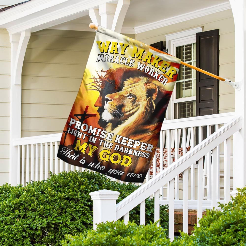 Christian Garden Flags, Way Maker Miracle Worker My God Flag, Christian House Flags, Christian Cross Flag, Faith Flag