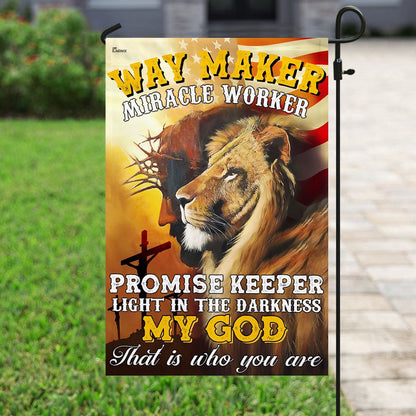 Christian Garden Flags, Way Maker Miracle Worker My God Flag, Christian House Flags, Christian Cross Flag, Faith Flag