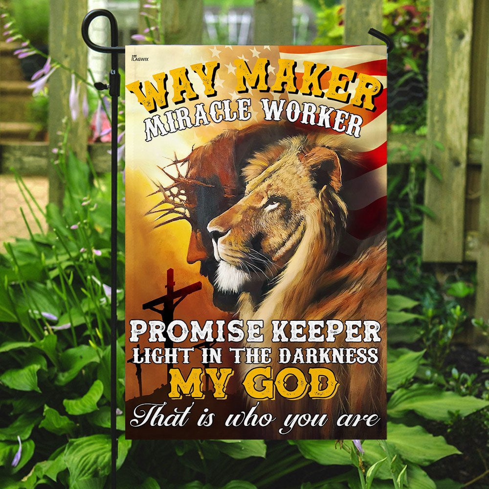 Christian Garden Flags, Way Maker Miracle Worker My God Flag, Christian House Flags, Christian Cross Flag, Faith Flag