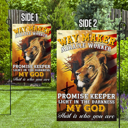 Christian Garden Flags, Way Maker Miracle Worker My God Flag, Christian House Flags, Christian Cross Flag, Faith Flag
