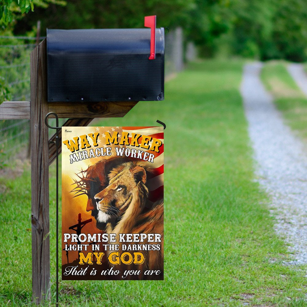 Christian Garden Flags, Way Maker Miracle Worker My God Flag, Christian House Flags, Christian Cross Flag, Faith Flag