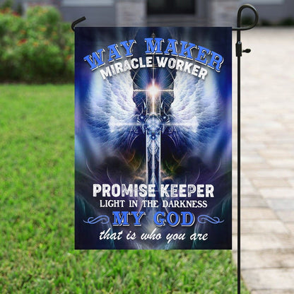 Christian Garden Flags, Way Maker Miracle Worker Promise Keeper Light In The Darkness Flag, Christian House Flags, Christian Cross Flag, Faith Flag
