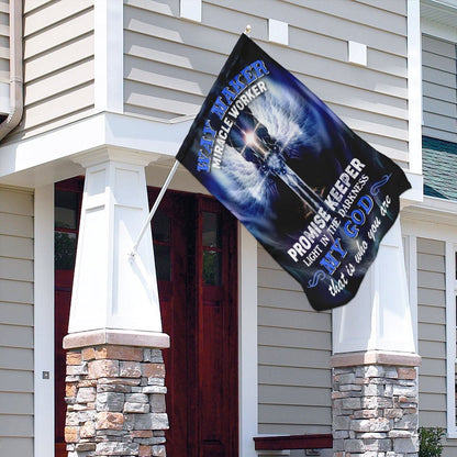 Christian Garden Flags, Way Maker Miracle Worker Promise Keeper Light In The Darkness Flag, Christian House Flags, Christian Cross Flag, Faith Flag