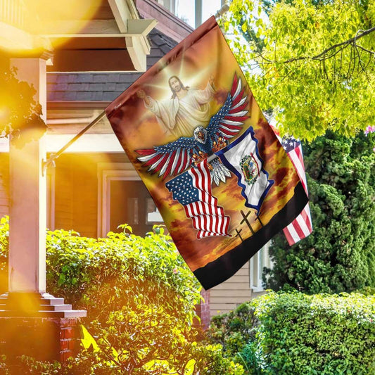 Christian Garden Flags, West Virginia State One Nation Under God Flag, Christian House Flags, Christian Cross Flag, Faith Flag
