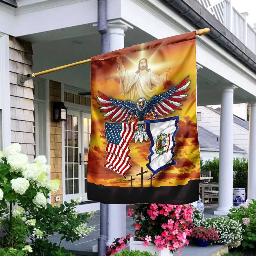 Christian Garden Flags, West Virginia State One Nation Under God Flag, Christian House Flags, Christian Cross Flag, Faith Flag