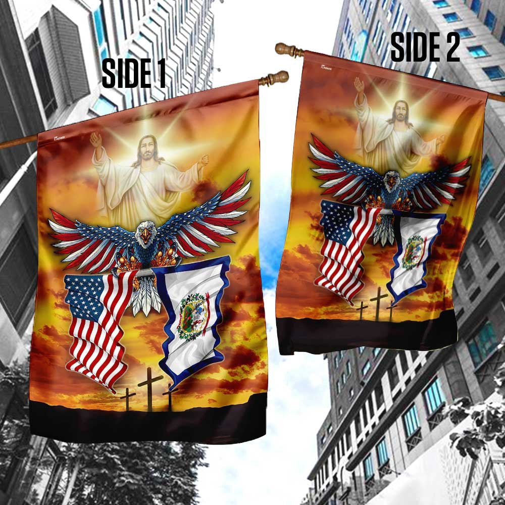 Christian Garden Flags, West Virginia State One Nation Under God Flag, Christian House Flags, Christian Cross Flag, Faith Flag