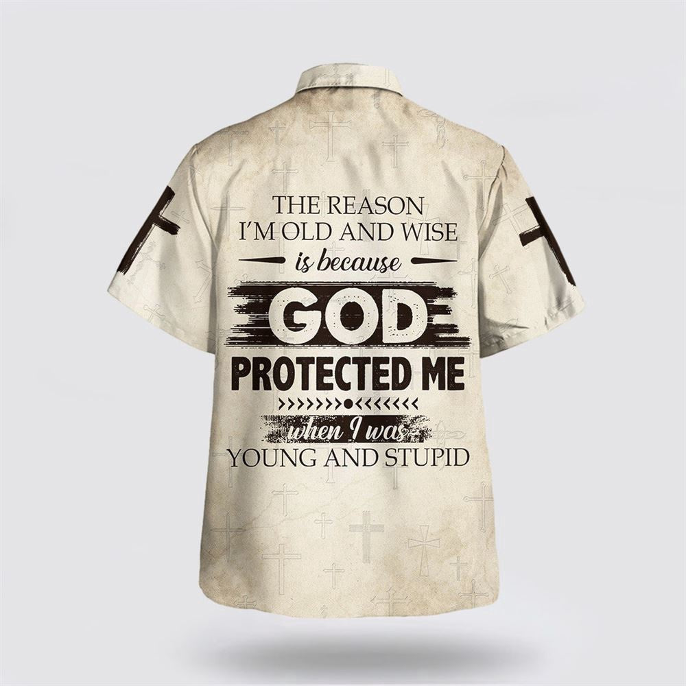 Christian Hawaiian Shirt, Because God Protects Me Hawaiian Shirt, Christian Aloha Shirt
