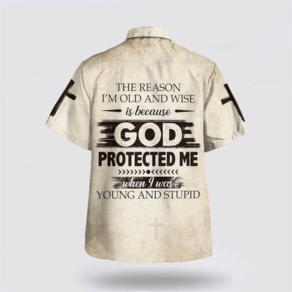 Christian Hawaiian Shirt, Because God Protects Me Hawaiian Shirt, Christian Aloha Shirt