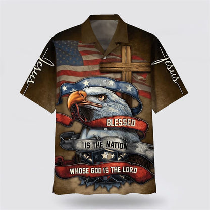 Christian Hawaiian Shirt, Blessed Is The Nation Whose God Is The Lord Hawaiian Shirt, Christian Aloha Shirt
