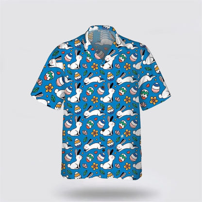 Christian Hawaiian Shirt, Bunny Egg Easter Hawaiian Shirt, Easter Hawaiian Shirt, Christian Aloha Shirt