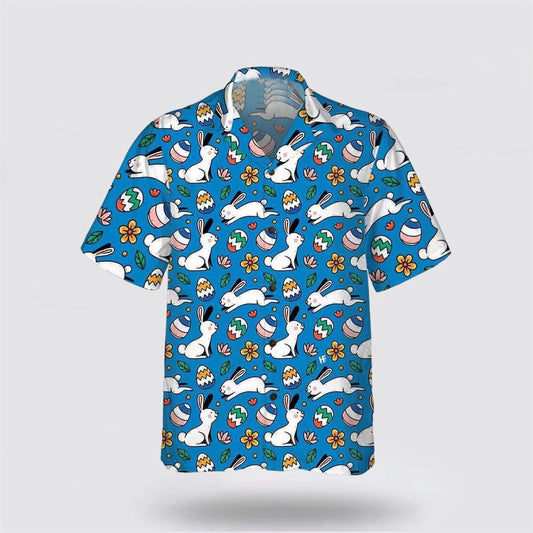 Christian Hawaiian Shirt, Bunny Egg Easter Hawaiian Shirt, Easter Hawaiian Shirt, Christian Aloha Shirt