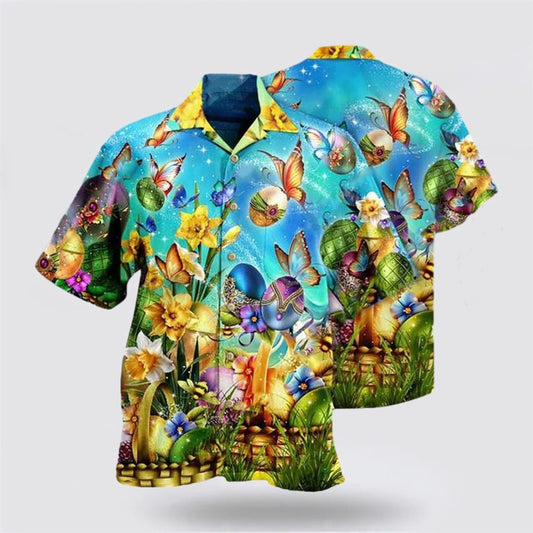 Christian Hawaiian Shirt, Butterfly Hawaiian Shirt, Butterfly Shirt For Butterfly Lover, Easter Hawaiian Shirt, Christian Aloha Shirt