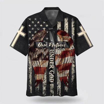Christian Hawaiian Shirt, Christ Cross Wings One Nation Under God Hawaiian Shirt, Christian Aloha Shirt