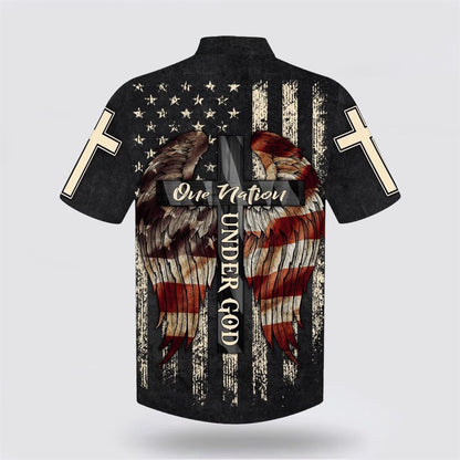 Christian Hawaiian Shirt, Christ Cross Wings One Nation Under God Hawaiian Shirt, Christian Aloha Shirt