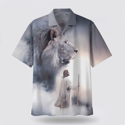 Christian Hawaiian Shirt, Christian Jesus Lion Hawaiian Shirt, Christian Aloha Shirt