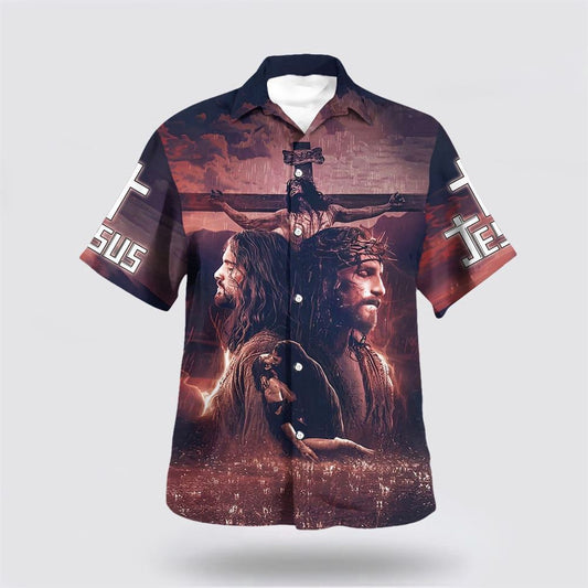 Christian Hawaiian Shirt, Crucifixion Of Jesus Hawaiian Shirt For Men, Christian Aloha Shirt