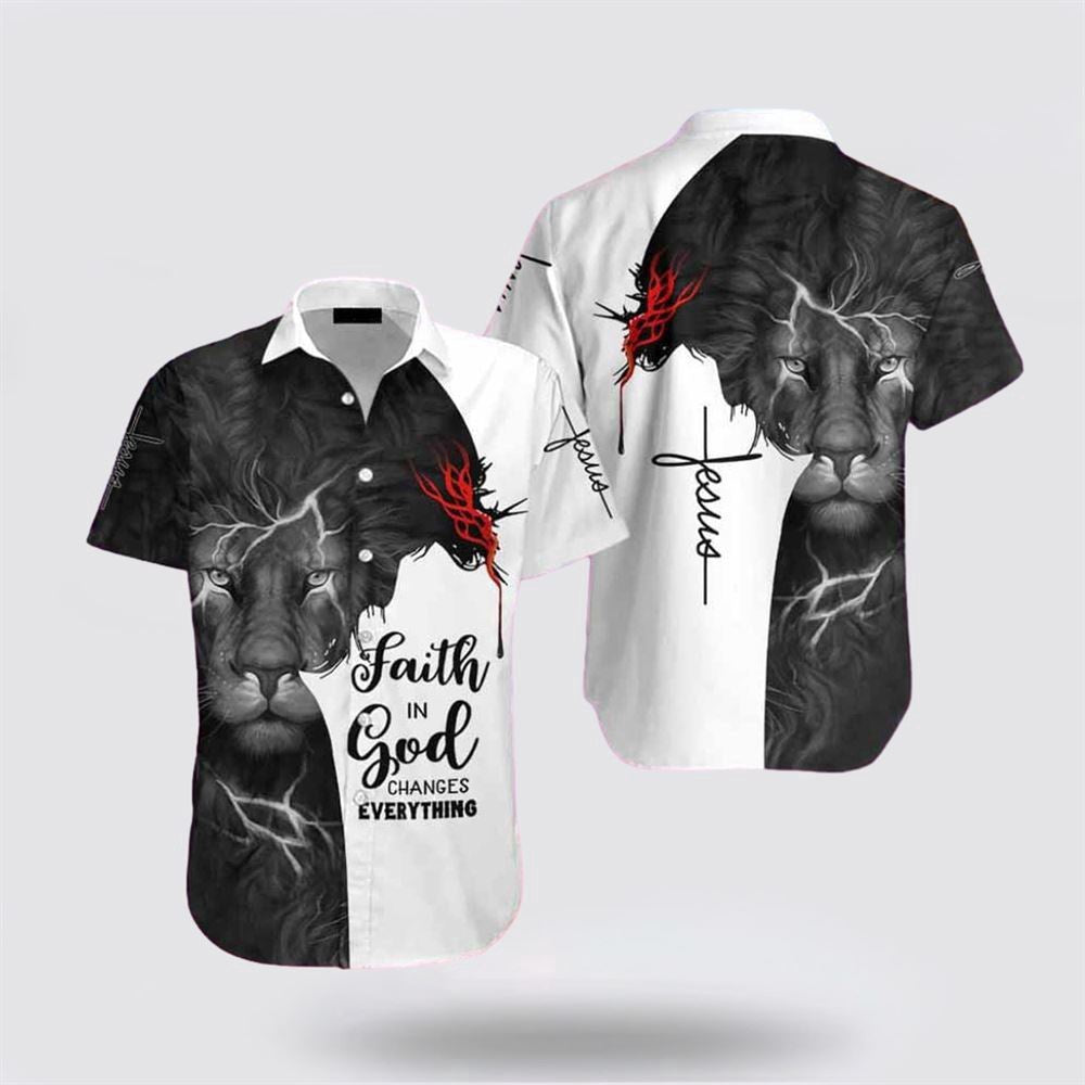 Christian Hawaiian Shirt, Faith In God Hawaiin Shirt Hawaiian Shirt, Christian Aloha Shirt