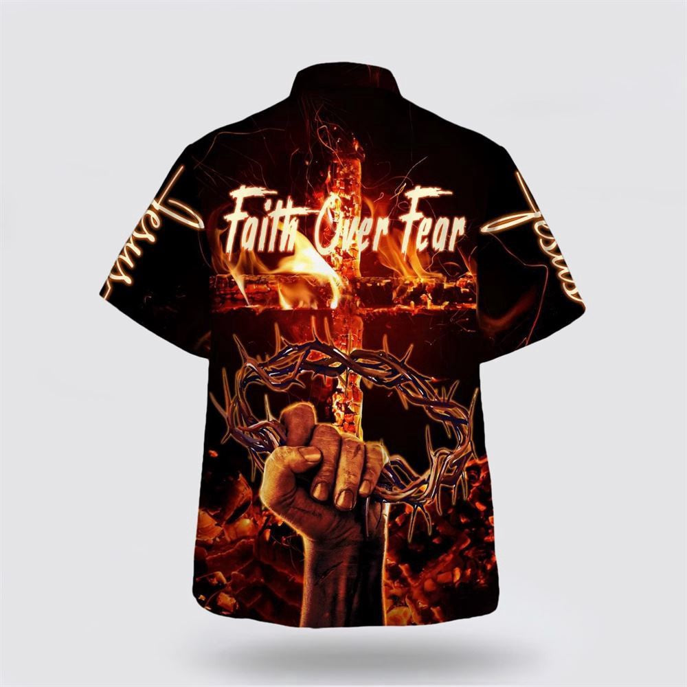 Christian Hawaiian Shirt, Faith Over Fear 1 Hawaiian Shirt, Christian Aloha Shirt