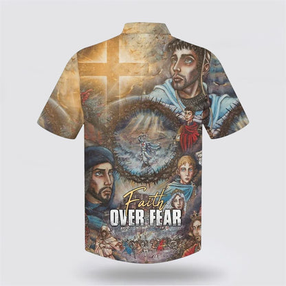 Christian Hawaiian Shirt, Faith Over Fear Hawaiian Shirt, Christian Aloha Shirt