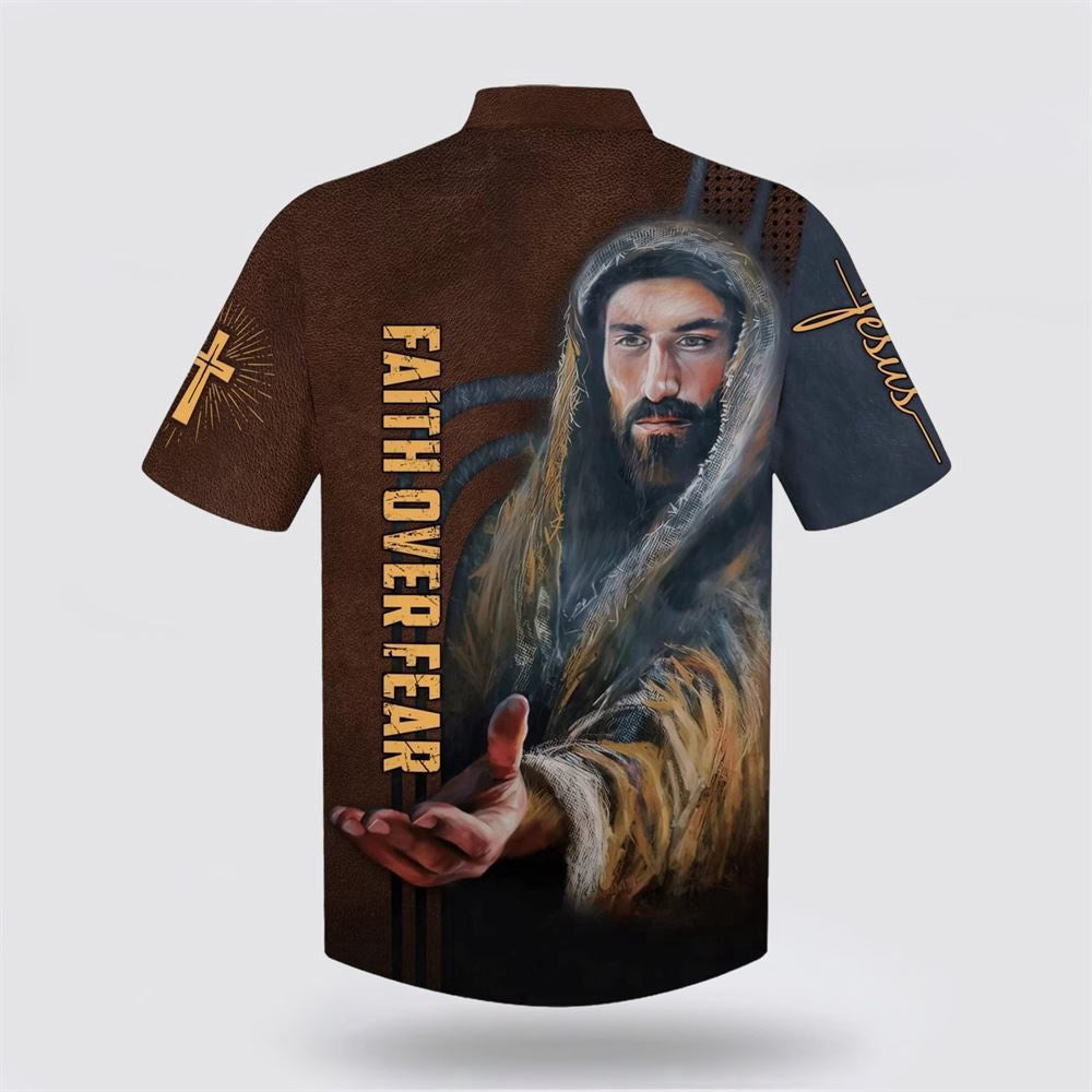 Christian Hawaiian Shirt, Faith Over Fear Hawaiian Shirt, His Hand Is Stretched Out Hawaiian Shirt, Christian Aloha Shirt