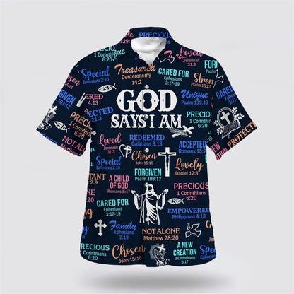 Christian Hawaiian Shirt, God Say I Am Hawaiian Shirt, Christian Aloha Shirt