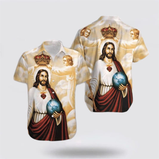 Christian Hawaiian Shirt, Happy Easter Sunday Jesus He Is Risen Hallelujah Hawaiian Shirt, Christian Aloha Shirt