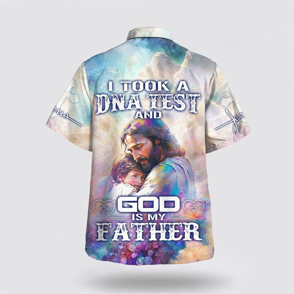 Christian Hawaiian Shirt, I Took A Dna Test And God Is My Father Hawaiian Shirt, Jesus Holding Child Hawaiian Shirt, Christian Aloha Shirt
