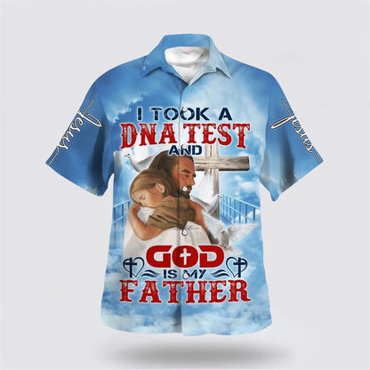 Christian Hawaiian Shirt, I Took A Dna Test And God Is My Father Jesus And Baby Hawaiian Shirt, Christian Aloha Shirt